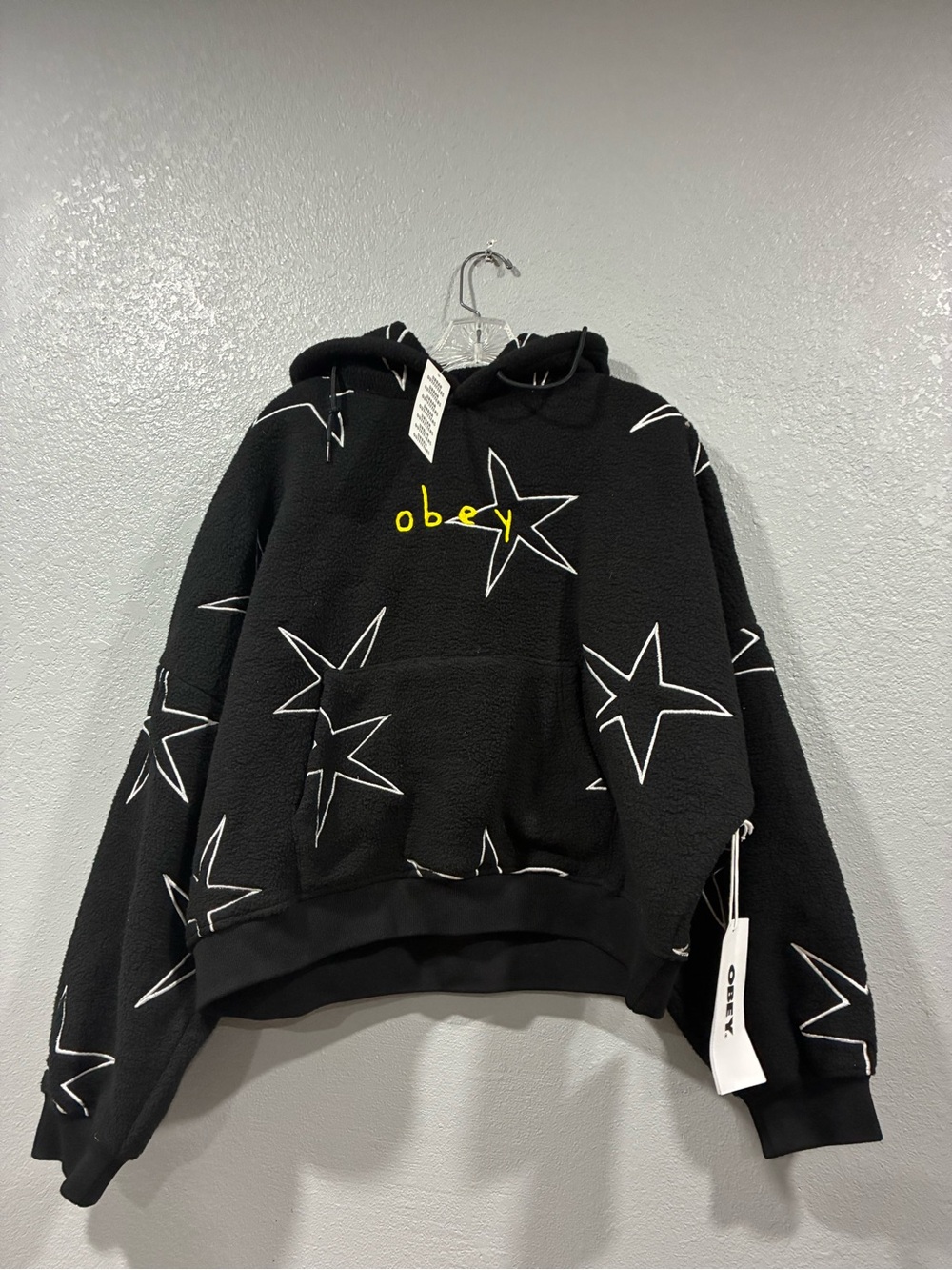 Urban Outfitters Black Star Print Hooded Sweatshirt